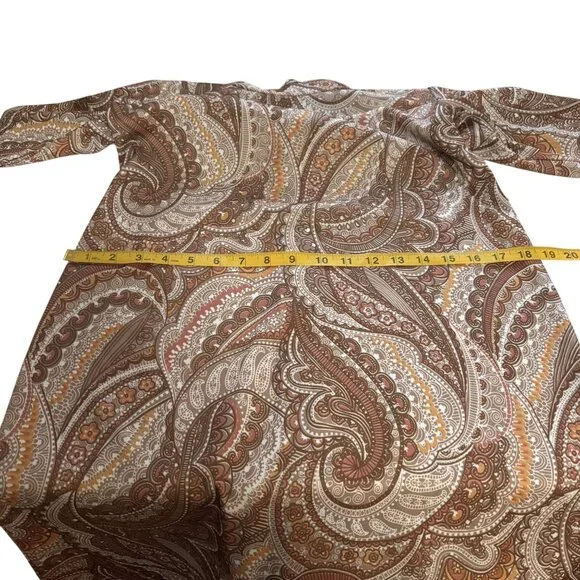 Vintage Walden Classics Paisley 3/4 - Long Sleeve Cowl Neck Dress Size 14 - Picture 12 of 13